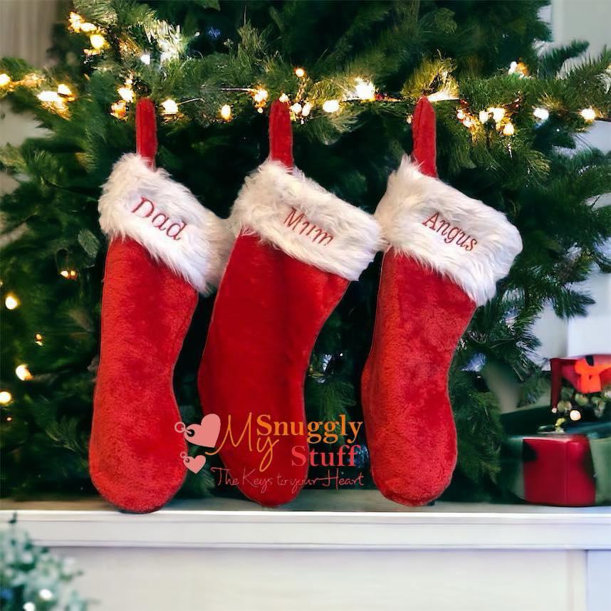 Christmas Plush Stockings Embroidered